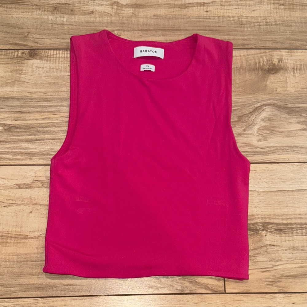 Aritzia Babaton Bright Pink Muscle Tee